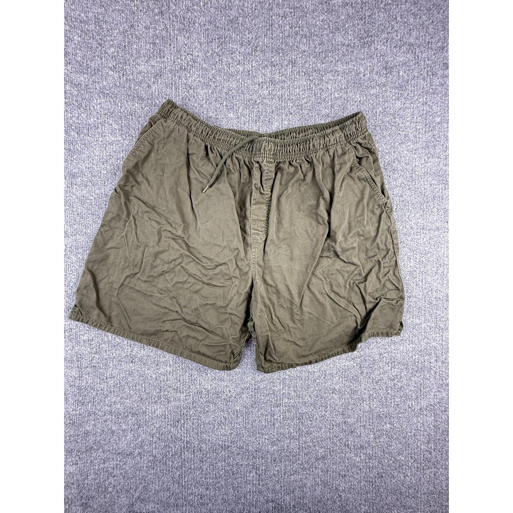 Ipuma Shorts Mens XL 42 Green Elastic Waist 6 Inseam Drawstring Pockets Chino
